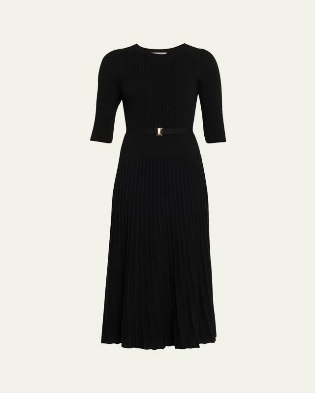 Elthea Knit Belted Midi Dress